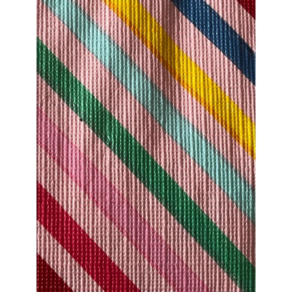 Spritz Easy Care Tablecloth Pink Striped Rainbow Modern Chic Colorful